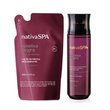 Imagem de Kit Nativa Spa Ameixa Negra: Body Splash 200ml + Loção Hidratante Corporal Refil 400ml O Boticário