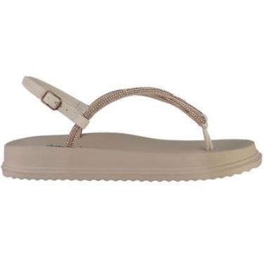 Imagem de Sandália Flatform Detalhe em Strass Feminina Dakota Tule/Rose  Y6241-Feminino