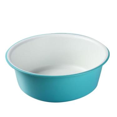 Imagem de Bacia de Lavagem Espessada de Plástico, Design de Conflito de Cores, Banheira Multiuso de Grande Capacidade para Pés de Roupas de Lavagem Facial (26x9cm)