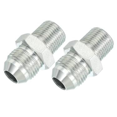 Imagem de PATIKIL Conectores hexagonais redutores adaptador de tubo macho 3/10.2 cm alargador 37° JIC x 3/20.3 cm macho NPT, pacote com 2 adaptadores de bocal redutor de encaixe de tubo encaixe hidráulico de