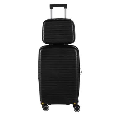 Imagem de Kit mala bordo 10kg com frasqueira de mao em Polipropileno - Blumenau (Preto)