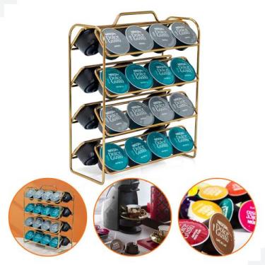 Imagem de Suporte Porta 32 Cápsulas Dolce Gusto Dourado - Magalu RC Cabos