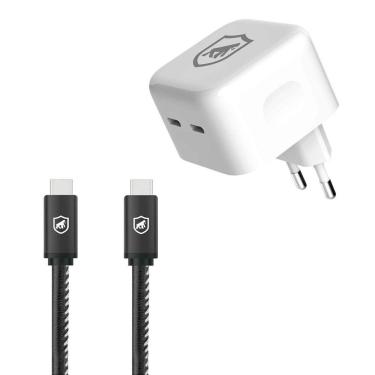 Imagem de Carregador Duplo + 2UN Cabo Turbo MilitarTipo C - Gshield