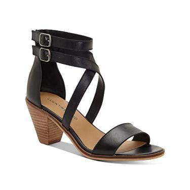Imagem de Lucky Brand Sandália feminina Ressia com tira no tornozelo e salto alto, Preto, 41