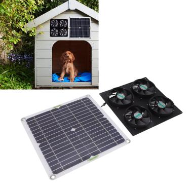 Imagem de painel solar de 100 W e ventilador sem escova DC de alta velocidade para galinheiro,Kit de ventilador alimentado por painel solar à prova d'água, estufa, casa de cachorro, galpão