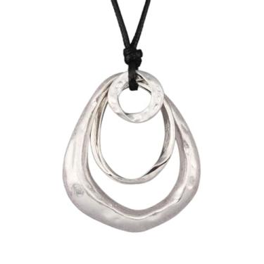 Imagem de Jeniiahua Colar longo com pingente feminino vintage ajustável com contas Y gargantilha estilo étnico hippie, Couro sintético, Sem Pedra Preciosa