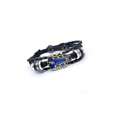 Imagem de MIFYNN Pulseira retrô de couro sintético para homens e mulheres, pulseiras punk rock góticas, feitas à mão, trançada, vintage, acessório de joias filarmônicas, Large, Couro sintético, Sem Pedra