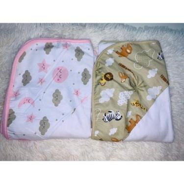 Imagem de Kit 2 Cuero de Manta Malhão Bebe 100% Algodão. - REAL BABY, lua estrel