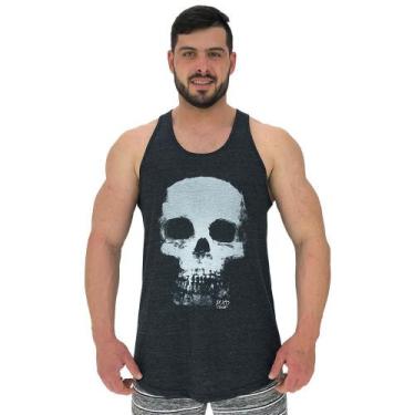 Imagem de Regata Longline Estampada Masculina MXD Conceito Caveira Pichada, Pret