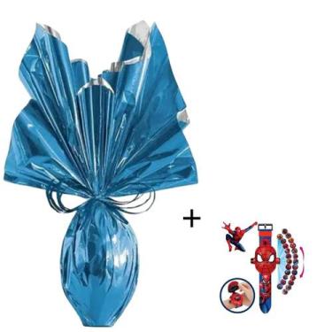 Imagem de Ovo 250g Infantil Brinquedo Relógio Do Homem Aranha 3D Projetor De 24 