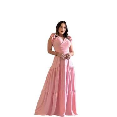Imagem de Vestido Longo Feminino 2 Marias Transpassado no Busto Luxo  - Plena Pe