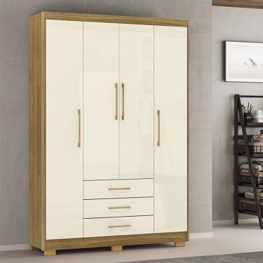 Imagem de Guarda Roupa Roupeiro Solteiro Espanha Nature Champanhe Vila Rica