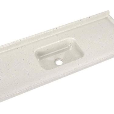 Imagem de Cubas de Cozinha em Mármore Sintético com Furação para Válvula Internacional 120cmx55cm Travertino