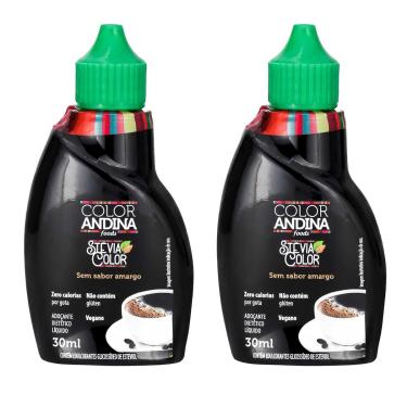 Imagem de Kit 2 Adoçante Stévia Líquido 100 Natural Color Andina 30ml-Unissex