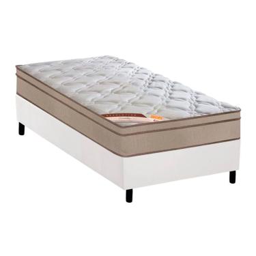 Imagem de Cama Box Solteiro: Colchão Molas Ensacadas Castor Pocket Revolution Híbrido + Base crc Courano White(88x188)