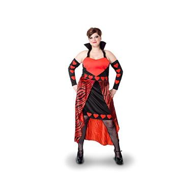 Imagem de Sunnywood Fantasia feminina plus size Lava Diva Queen Of Hearts, Vermelho/preto, XX-Large