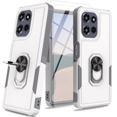 Imagem de Capa para Motorola Moto G Power 5G 2025 [proteção contra quedas de grau militar de 15 pés] com 2 películas de vidro temperado, capa resistente à prova de choque com suporte para Moto G Power 5G 2025