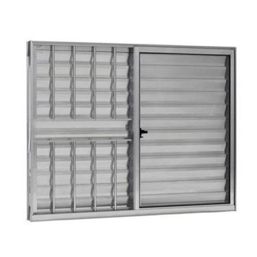 Imagem de Janela Veneziana 3 Folhas 1,20x1,20 Alumínio Brilhante C/g - Allo esqu