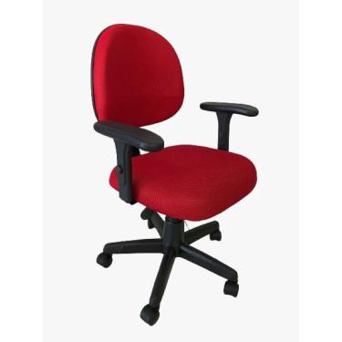 Imagem de Cadeira Executiva Giratória Para Escritório Com Braço Digitador e Regulagem de Altura Space Vermelha
