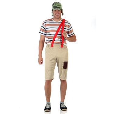 Imagem de Fantasia Chaves Adulto Roupa Oficial Turma Chaves C/ Chapéu
