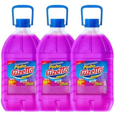 Imagem de Desinfetante Pinho Lavanda 15L (3x5L) Limpeza Profunda com Perfume Agradável e Ação Bactericida