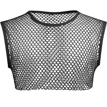 Imagem de Cropped Telinha Arrastão Blusinha Moda Tendencia Verão