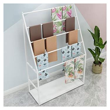 Imagem de HHHJQFAAT Suporte multiuso vertical para cachecol de metal, organizador de papel de embrulho durável de grande capacidade para xale/cintos/gravatas/calças/panos (cor: preto, tamanho: 80 cm/31,4 pol