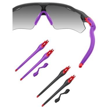 Imagem de HILEEN Óculos de sol vermelhos de substituição para óculos de sol Oakley Radar EV Path Pitch Advancer - preto + roxo