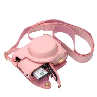 Imagem de Bowan Capa Protetora De Couro Para Câmera Sony Rx100, Rx100 Vi, Dsc-Rx100 Mark Ii, Iii, Iv, V Vi M6 5A M3 Com Alça Ombro (Rosa)