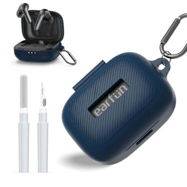 Imagem de AGENTNANO Capa para EarFun Air Pro 4 com kit de limpeza, capa protetora de silicone macio resistente a arranhões com design visível compatível com EarFun Air Pro 4 capa de carregamento com mosquetão