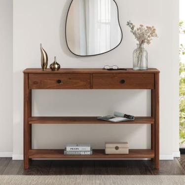 Imagem de Aparador De Sala 2 Gavetas Madeira Castanho Apoana - IDIMEX