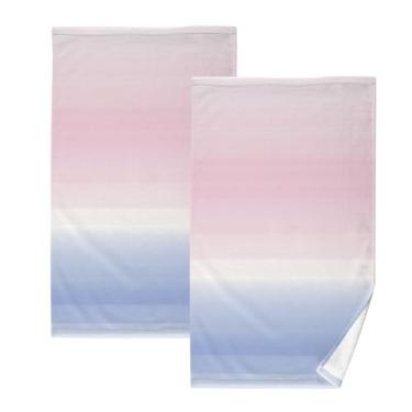 Imagem de Blush Horizon Gradient-28 Toalhas de banho de algodão 2 peças, toalhas de mão pequenas, toalhas de banho absorventes, toalhas de banho de secagem rápida, toalhas decorativas para banheiro, cozinha