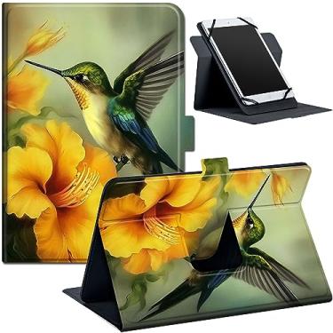 Imagem de Capa universal para tablet Hummingbird-B para tablets de 9 a 10,5 polegadas, capa fólio com suporte com faixa de fixação ajustável e vários ângulos de visualização, adequada para Fire HD 10