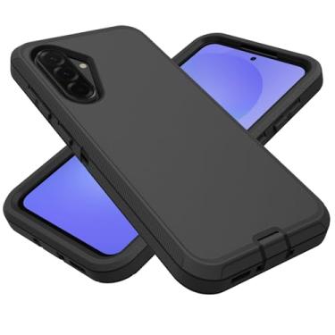 Imagem de Capa para Samsung Galaxy A36 5G/A56 5G, capa resistente à prova de poeira à prova de choque 3 em 1 capa robusta para Samsung Galaxy A36/A56 (preto)