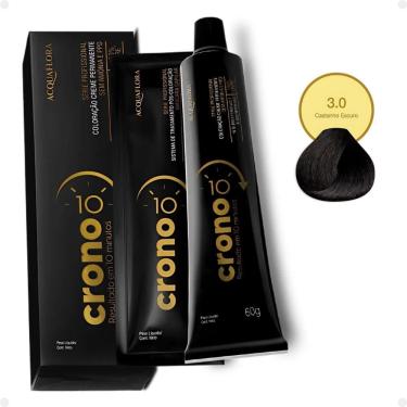 Imagem de Coloração Creme Permanente Acquaflora Crono 10 minutos 3.0 Castanho Escuro 60g