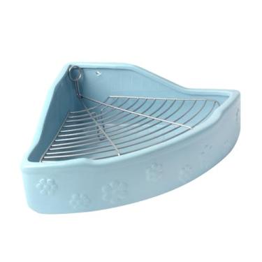 Imagem de Bothyi Caixa de ninhada de Potty em forma de petão de pet hapmo removível anti -canto de canto de para a cobaia porquinho hamster furão, Azul