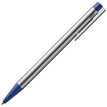 Imagem de Lamy Logotipo azul fosco - Caneta esferográfica em uma caixa de aço inoxidável elegante e robusta - largura da linha M - incluindo refil de grande capacidade M 40,6 cm azul
