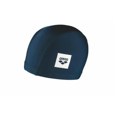 Imagem de Arena Unix II Touca de natação de tecido clássico leve Lycra têxtil capa de natação para homens e mulheres fitness natação, azul-marinho, tamanho único