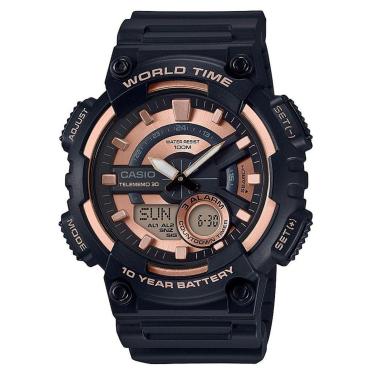 Imagem de Relógio Casio Standard AEQ-110W-1A3VDF Preto/Rosa  masculino