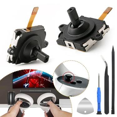 Imagem de 2Pcs for Oculus Quest 2 Joystick Replacement Kit for Oculus Quest 2 Controller Thumbstick Replacement Drift Repair Switch Replacement Accessory with Tools(Left/Right Joystick)