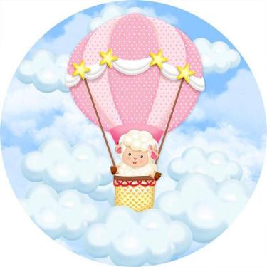 Imagem de Painel Redondo 3D Sublimado Balões Ovelhinha Frd-1244