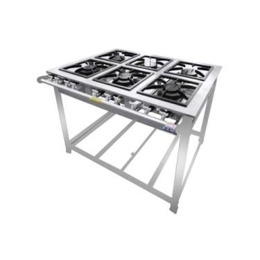 Imagem de Fogão Industrial 6 Bocas Simples e Duplo Inox 30X30cm P7 - FC2 - FC 2