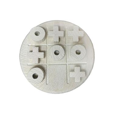 Imagem de Peça Decorativa Jogo da Velha em Cimento Branco 18cm TMN3018 BTC