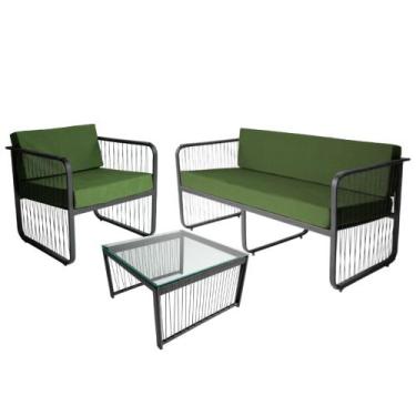 Imagem de Conjunto 1 Poltrona 1 Namoradeira e 1 Mesa de Centro Santiago em Alumí