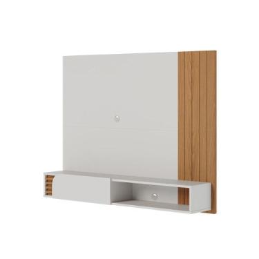 Imagem de Painel TV 55 Pol 160cm Bancada Suspensa Ripado Hanno C04 - D'Rossi - D