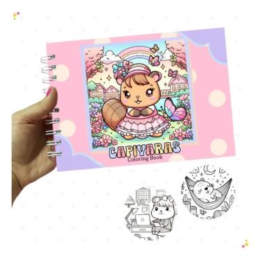 Imagem de Livro De Colorir Capivara Bobbie Goods + Canetinhas 36 Cores