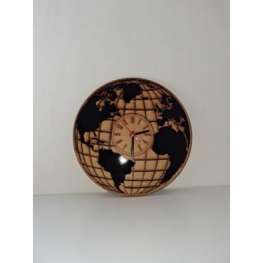 Imagem de Relógio de parede Mapa Mundi em Duplo MDF