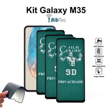 Imagem de Kit 3x Películas de Cerâmica Fosca Privacidade para Samsung Galaxy M35