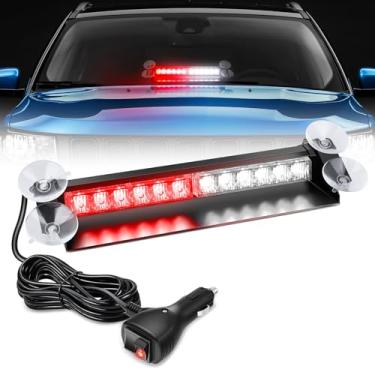 Imagem de Nilight Barra de luz estroboscópica do conselheiro de trânsito de 12 LEDs, vermelho, branco, aviso de emergência, perigo de segurança, painel dianteiro/traseiro, luzes piscantes para carros, caminhões