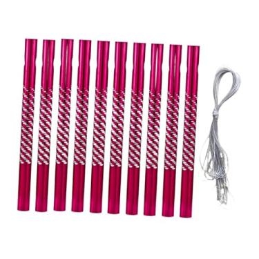 Imagem de Bothyi Conjunto de 10 tubos de sinos de vento de alumínio, kit de sinos de vento feitos à mão, tubos vazios para artes e ofícios de jardim, quintal suspenso, Rosa